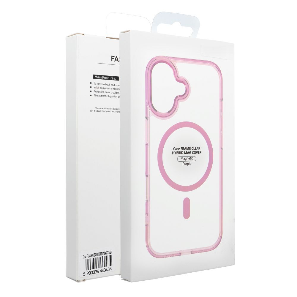 Case FRAME CLEAR HYBRID MAG COVER compatible with MagSafe for SAMSUNG S26 powder pink