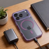 Case FRAME CLEAR HYBRID MAG COVER compatible with MagSafe for IPHONE 17 Pro purple