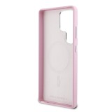 Karl Lagerfeld PU Saffiano Metal Logo and Frame Zadní Kryt pro Samsung Galaxy S25 Ultra Pink