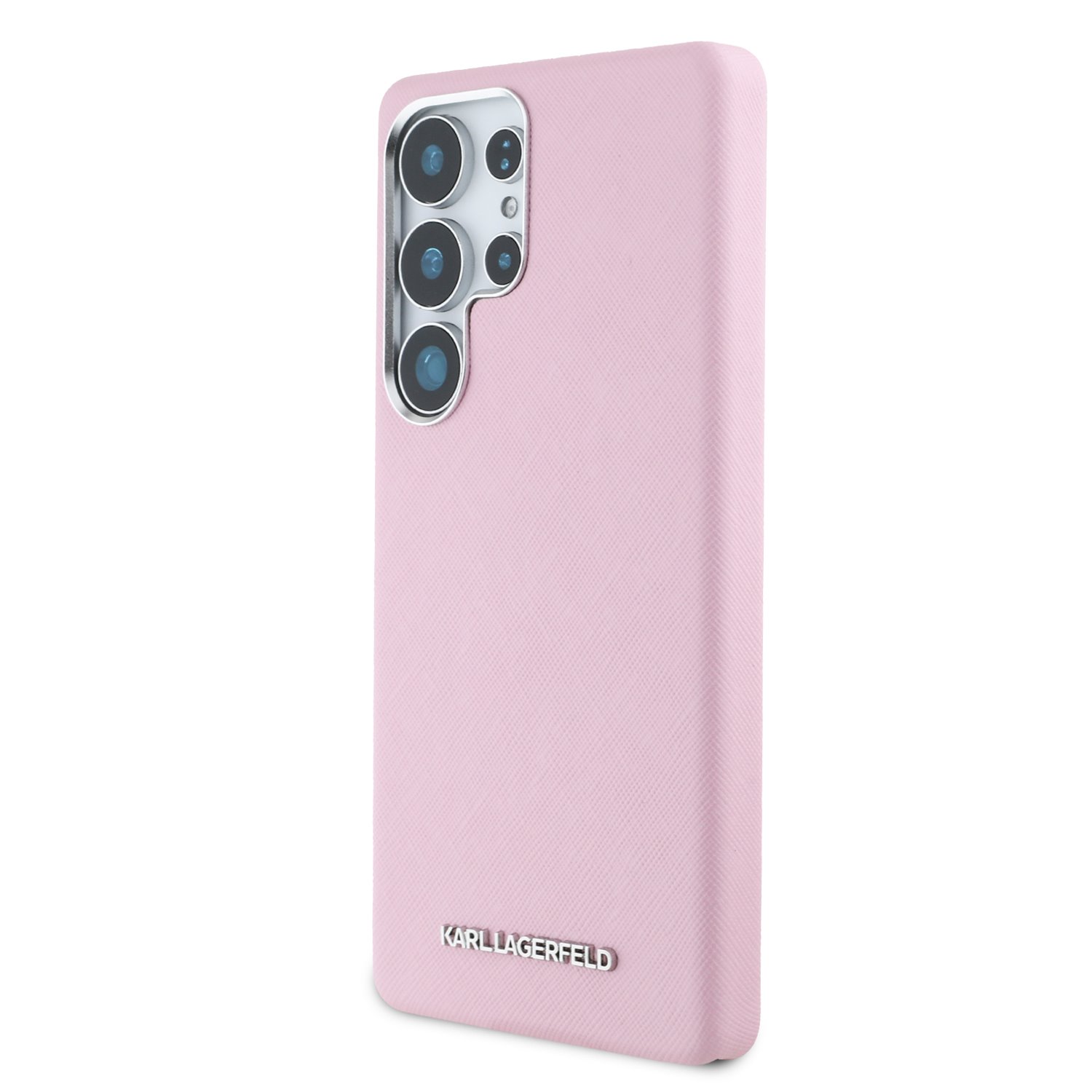 Karl Lagerfeld PU Saffiano Metal Logo and Frame Zadní Kryt pro Samsung Galaxy S25 Ultra Pink