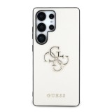 Guess PU Grained 4G Metal Logo Zadní Kryt pro Samsung Galaxy S25 Ultra Beige