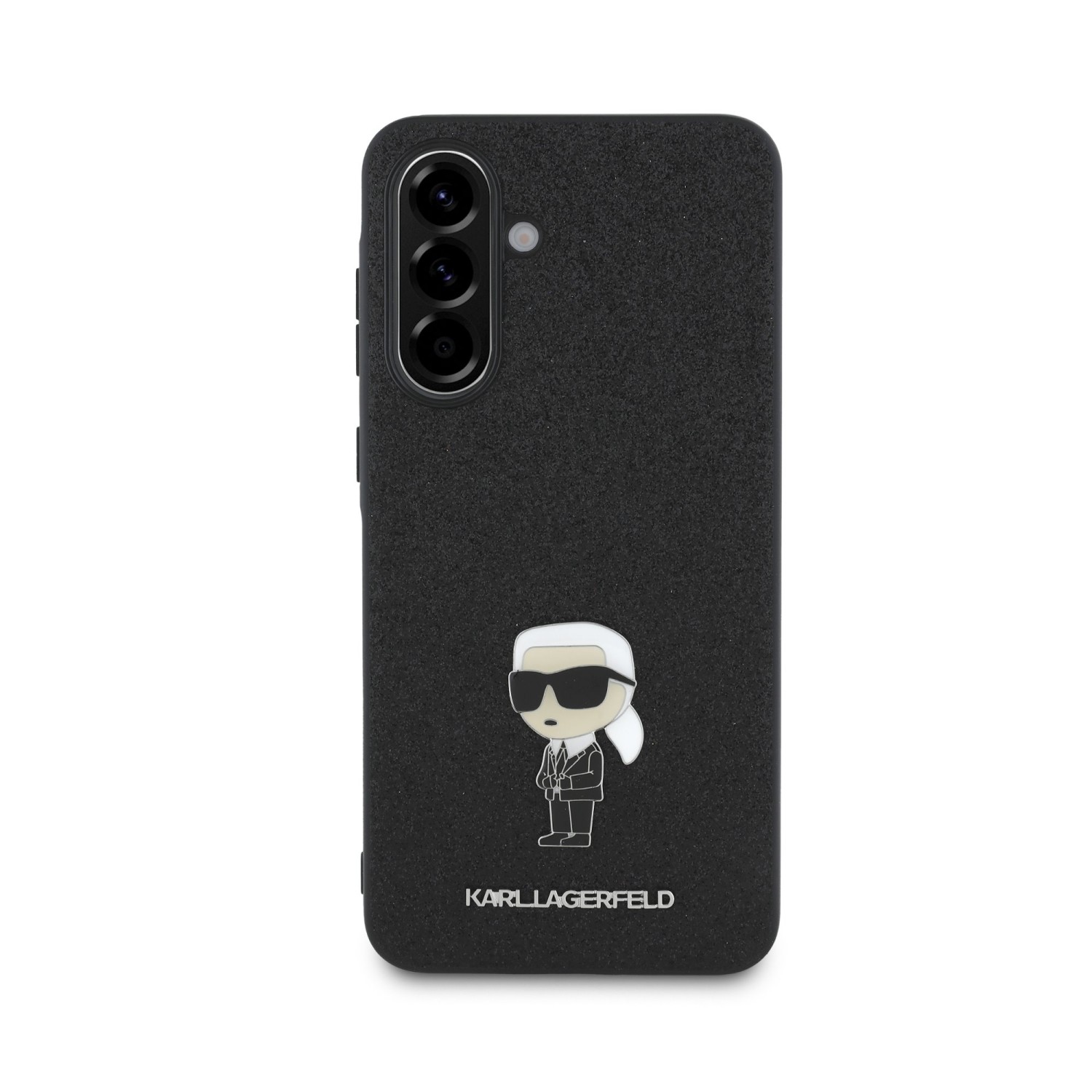 Karl Lagerfeld Fixed Glitter Metal Ikonik Zadní Kryt pro Samsung Galaxy A56 Black