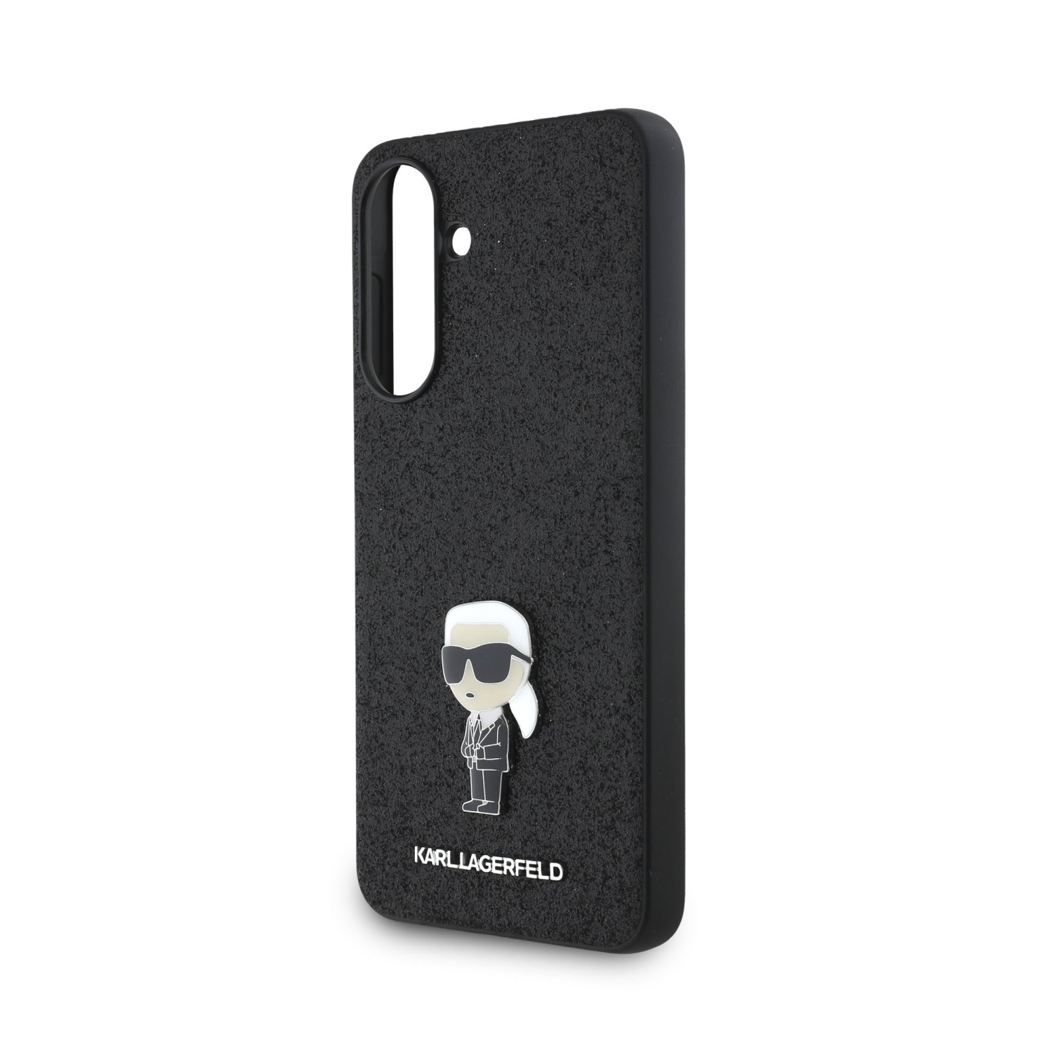 Karl Lagerfeld Fixed Glitter Metal Ikonik Zadní Kryt pro Samsung Galaxy A56 Black