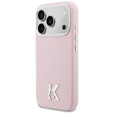 KARL LAGERFELD case for IPHONE 17 Pro Max compatible with MagSafe KLHMP17X5PGFKHGP (PU FW W/ KHead Logo) pink