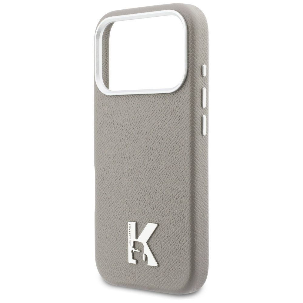 KARL LAGERFELD case for IPHONE 17 Pro compatible with MagSafe KLHMP17L5PGFKHGG (PU FW W/ KHead Logo) gray