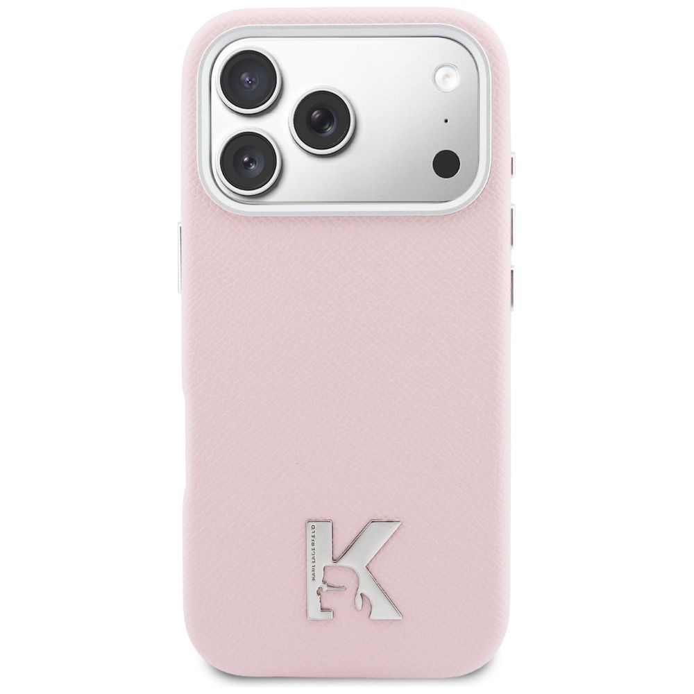 KARL LAGERFELD case for IPHONE 17 Pro compatible with MagSafe KLHMP17L5PGFKHGP (PU FW W/ KHead Logo) pink