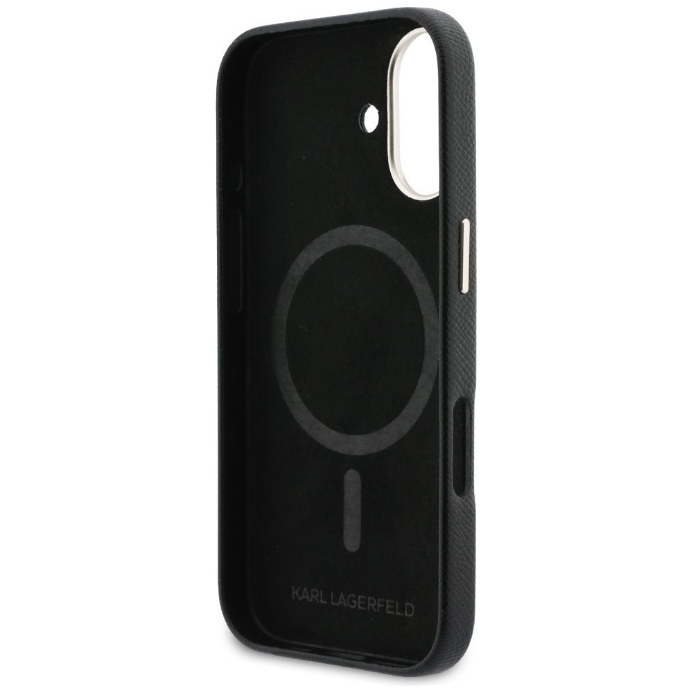 KARL LAGERFELD case for IPHONE 17 compatible with MagSafe KLHMP17S5PGFKHGK (PU FW W/ KHead Logo) black