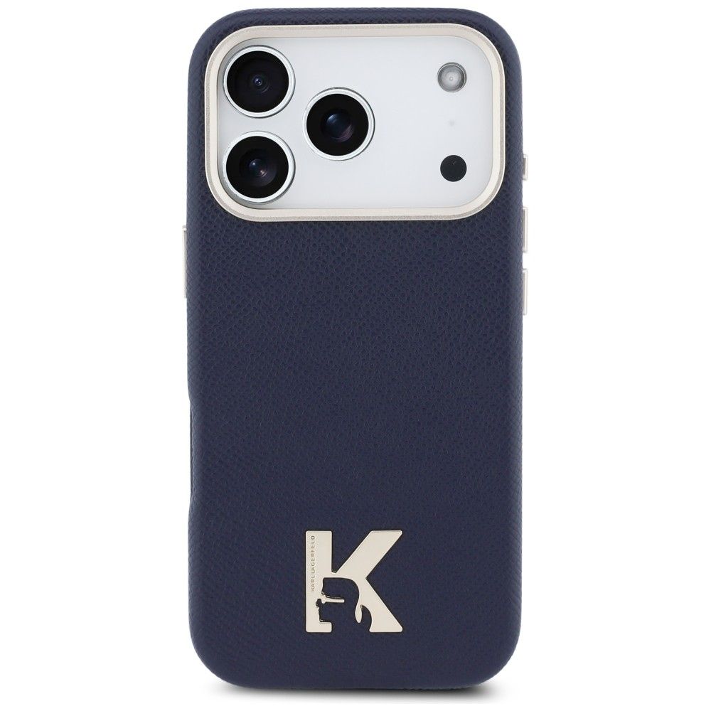 KARL LAGERFELD case for IPHONE 17 Pro compatible with MagSafe KLHMP17L5PGFKHGB (PU FW W/ KHead Logo) blue