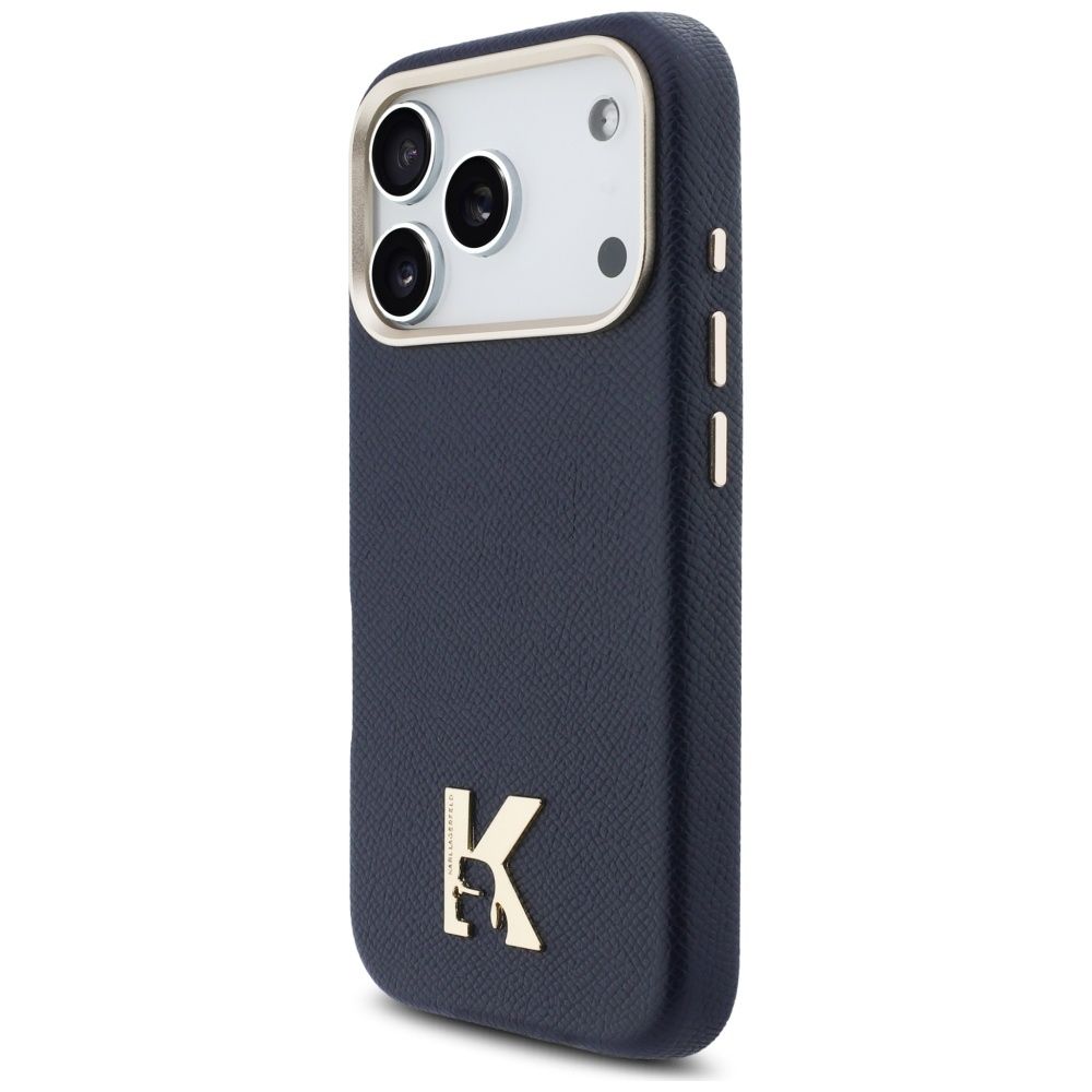 KARL LAGERFELD case for IPHONE 17 Pro Max compatible with MagSafe KLHMP17X5PGFKHGB (PU FW W/ KHead Logo) blue