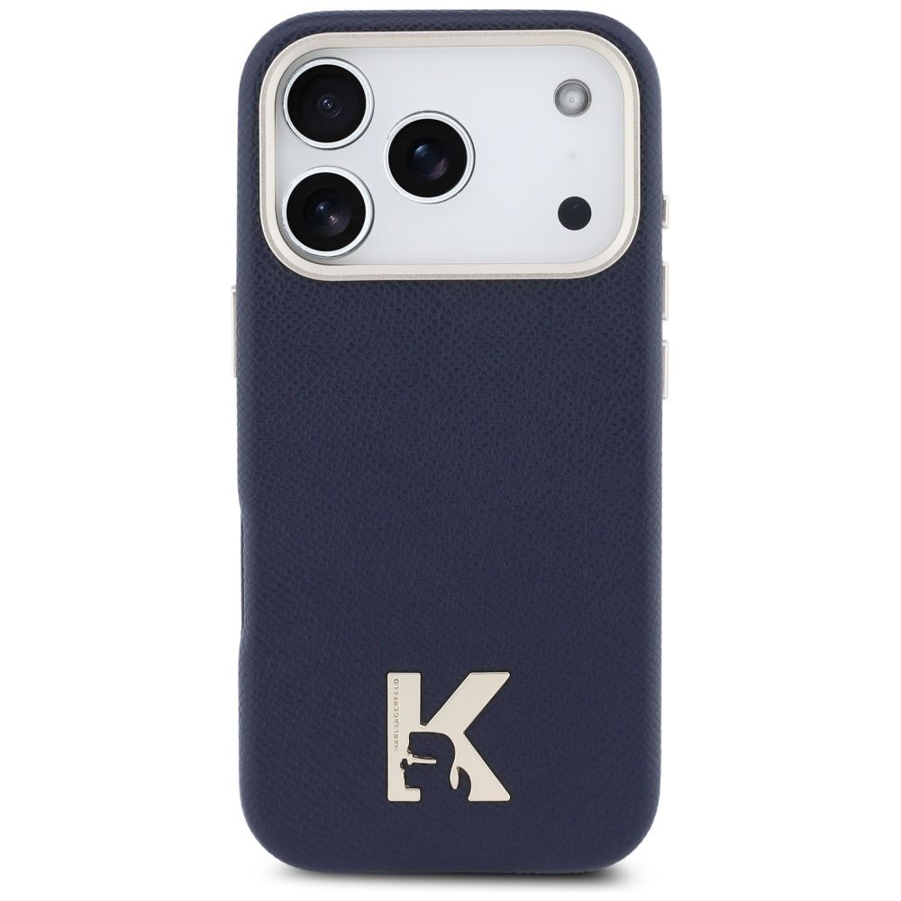 KARL LAGERFELD case for IPHONE 17 Pro Max compatible with MagSafe KLHMP17X5PGFKHGB (PU FW W/ KHead Logo) blue