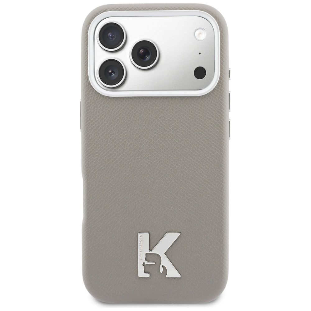 KARL LAGERFELD case for IPHONE 17 Pro Max compatible with MagSafe KLHMP17X5PGFKHGG (PU FW W/ KHead Logo) gray