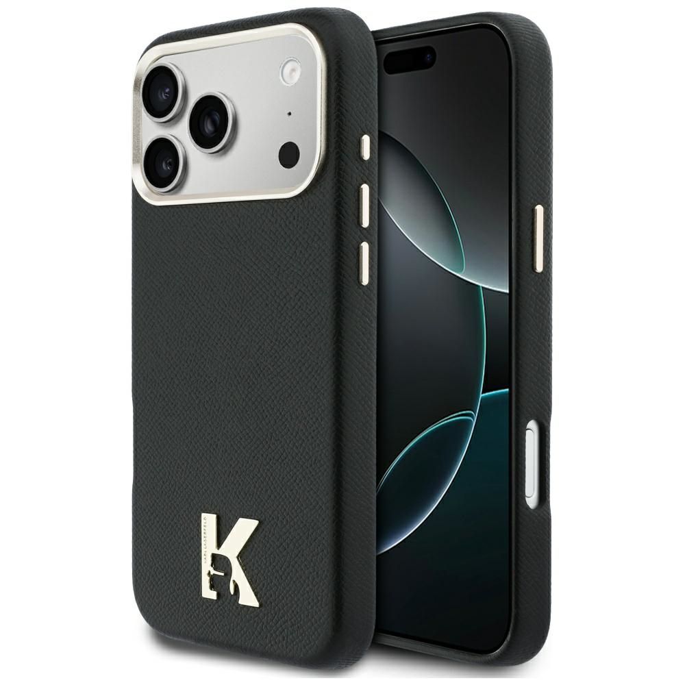 KARL LAGERFELD case for IPHONE 17 Pro Max compatible with MagSafe KLHMP17X5PGFKHGK (PU FW W/ KHead Logo) black