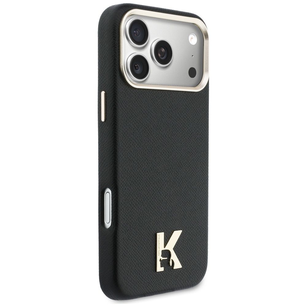 KARL LAGERFELD case for IPHONE 17 Pro Max compatible with MagSafe KLHMP17X5PGFKHGK (PU FW W/ KHead Logo) black