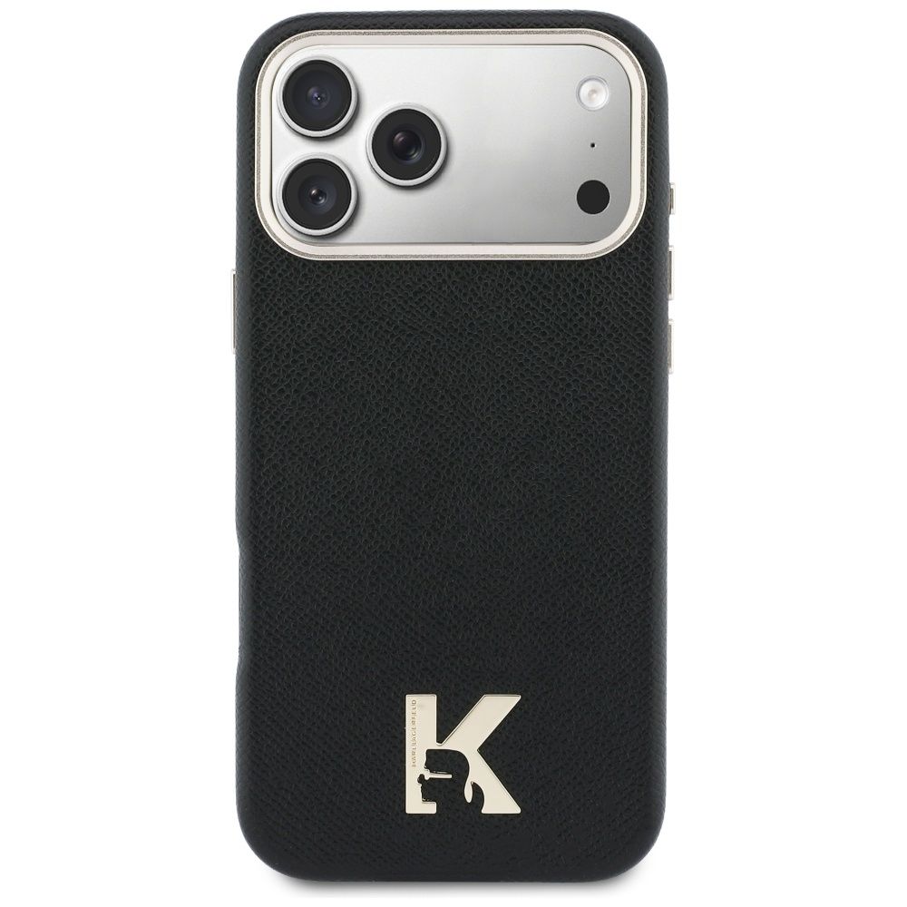 KARL LAGERFELD case for IPHONE 17 Pro Max compatible with MagSafe KLHMP17X5PGFKHGK (PU FW W/ KHead Logo) black