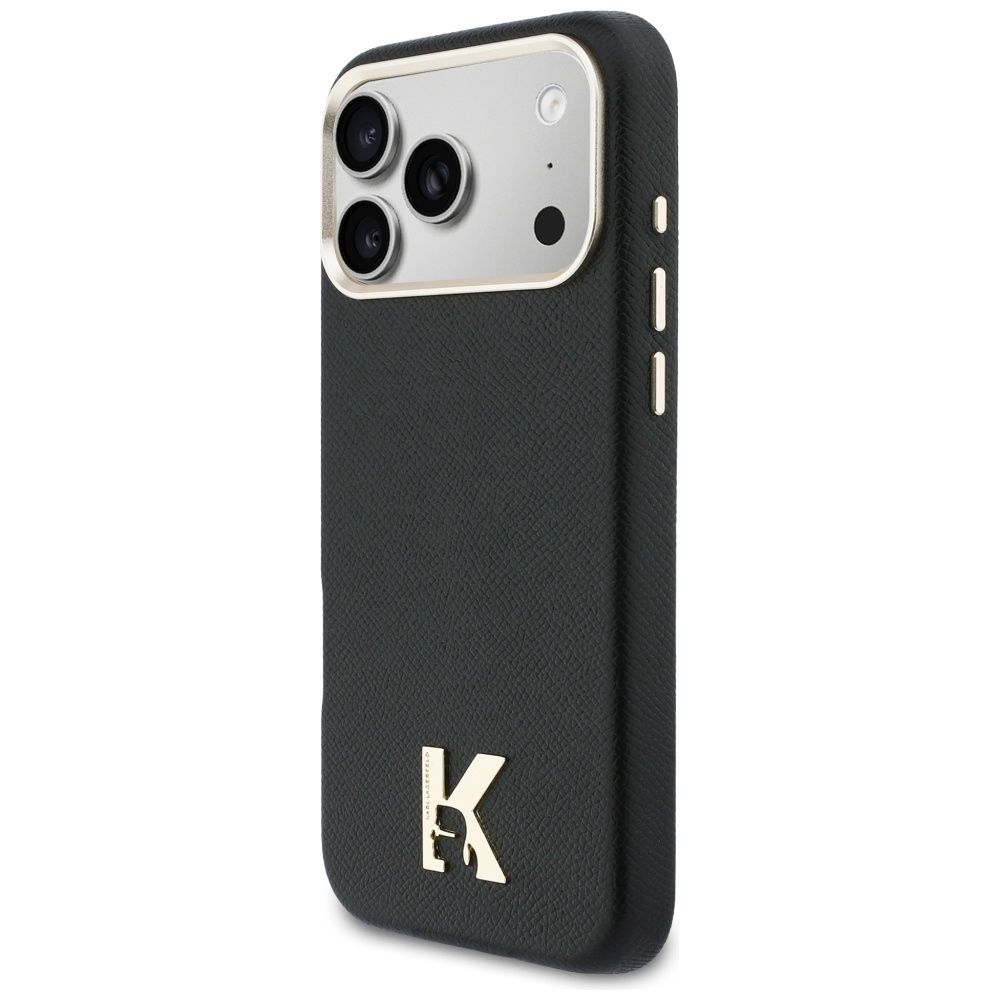 KARL LAGERFELD case for IPHONE 17 Pro Max compatible with MagSafe KLHMP17X5PGFKHGK (PU FW W/ KHead Logo) black