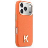 KARL LAGERFELD case for IPHONE 17 Pro compatible with MagSafe KLHMP17L5PGFKHGO (PU FW W/ KHead Logo) orange