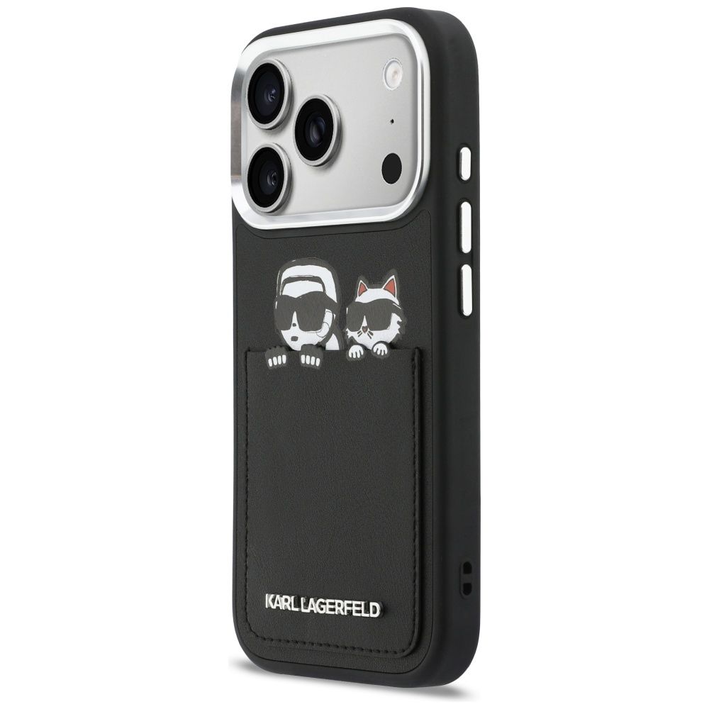 KARL LAGERFELD case for IPHONE 17 Pro Max KLHCP17X6PCSPKCK (PU W/ K&C Print & Pocket) black