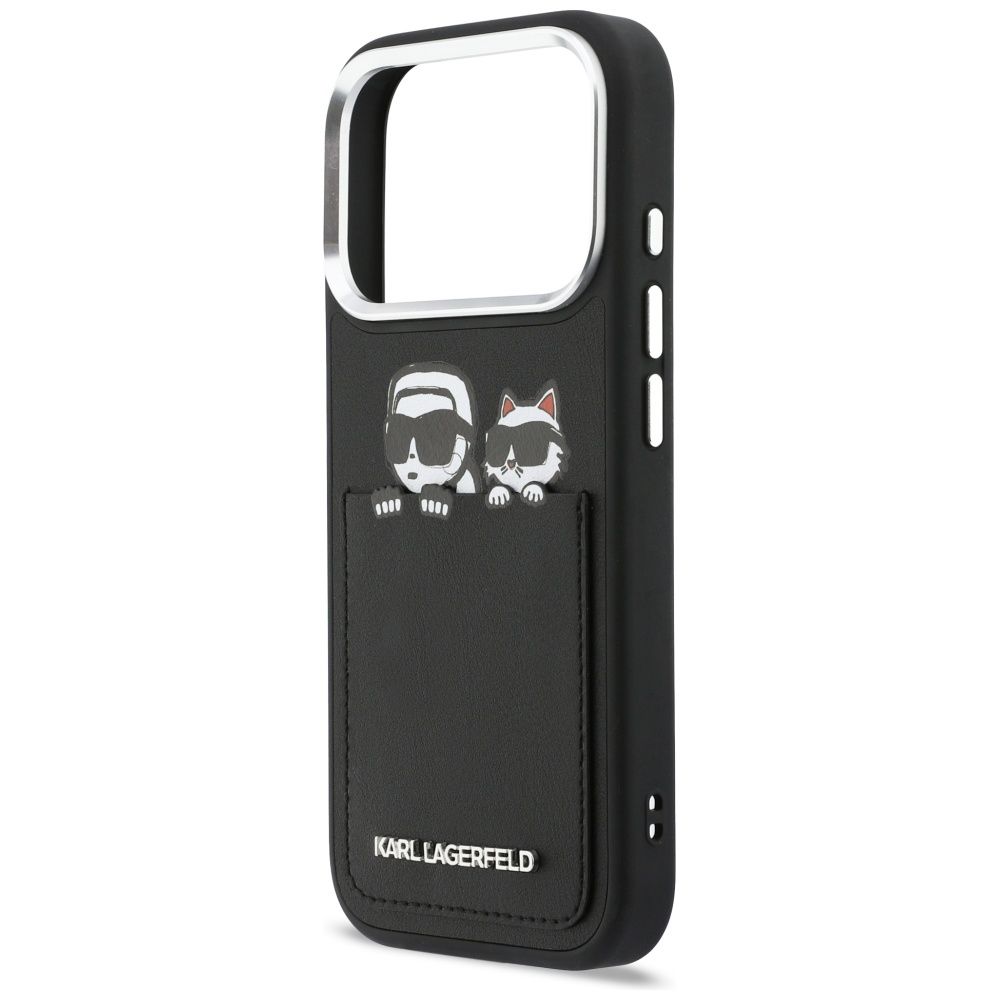 KARL LAGERFELD case for IPHONE 17 Pro KLHCP17L6PCSPKCK (PU W/ K&C Print & Pocket) black