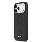 DKNY PU Leather Grid Pattern Magsafe Zadní Kryt pro iPhone 17 Pro Max Black