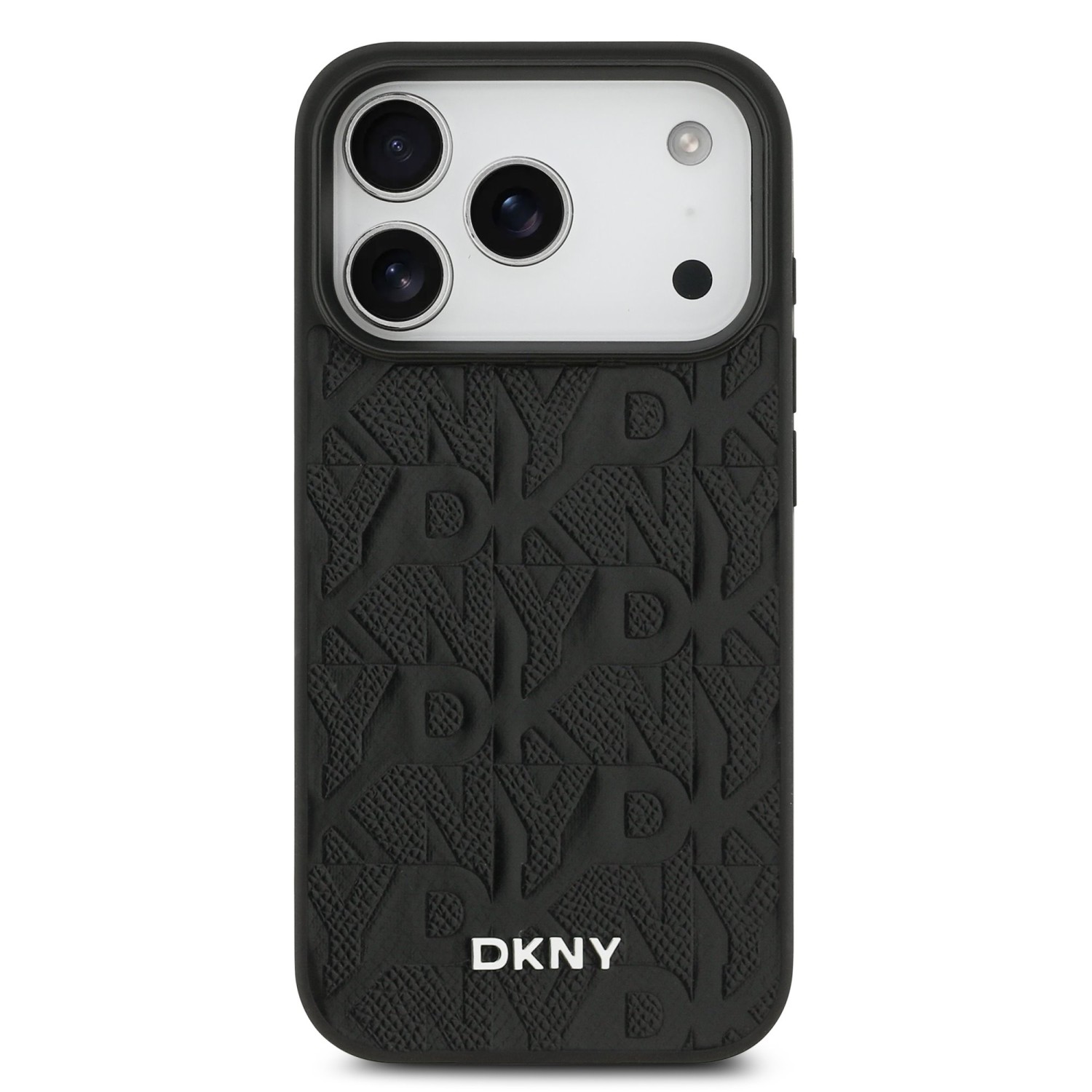 DKNY PU Leather Grid Pattern Magsafe Zadní Kryt pro iPhone 17 Pro Black