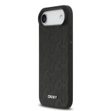 DKNY PU Leather Grid Pattern Magsafe Zadní Kryt pro iPhone Air Black