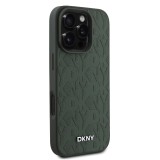 DKNY PU Leather Grid Pattern Magsafe Zadní Kryt pro iPhone 16 Pro Max Green