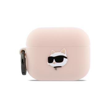 Silikonové pouzdro Karl Lagerfeld 3D Logo NFT Choupette Head pro AirPods Pro 3, růžová