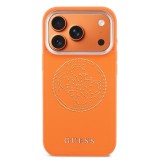 Guess PU Perforated 4G Zadní Kryt pro iPhone 17 Pro Max Orange