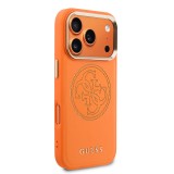 Guess PU Perforated 4G Zadní Kryt pro iPhone 17 Pro Orange