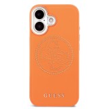 Guess PU Perforated 4G Zadní Kryt pro iPhone 17 Orange