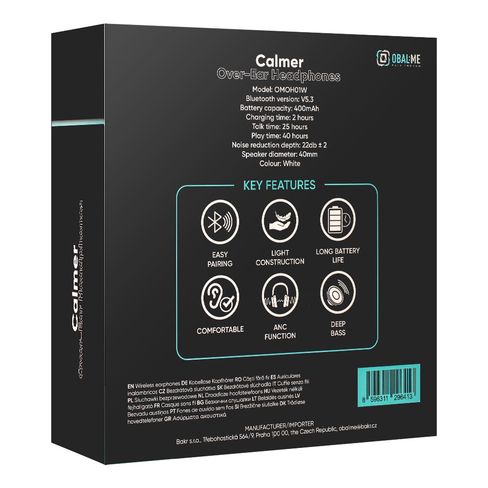 OBAL:ME Calmer Wireless Over-Ear ANC Sluchátka White