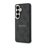 Guess PU Leather 4G Gold Frame Magnetic Zadní Kryt pro Samsung Galaxy S26 Black
