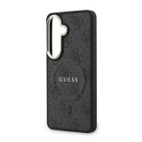 Guess PU Leather 4G Gold Frame Magnetic Zadní Kryt pro Samsung Galaxy S26 Black