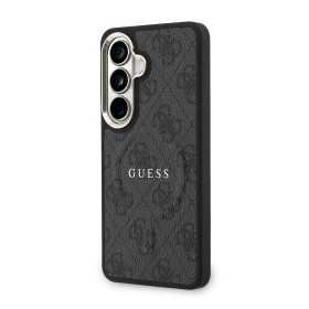 Guess PU Leather 4G Gold Frame Magnetic Zadný Kryt pre Samsung Galaxy S26 Black