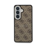 Guess PU Leather 4G Gold Frame Magnetic Zadní Kryt pro Samsung Galaxy S26 Brown