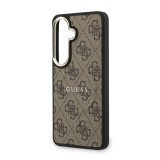 Guess PU Leather 4G Gold Frame Magnetic Zadní Kryt pro Samsung Galaxy S26 Brown