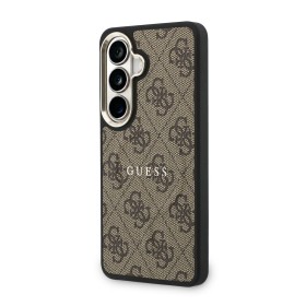 Guess PU Leather 4G Gold Frame Magnetic Zadný Kryt pre Samsung Galaxy S26 Brown