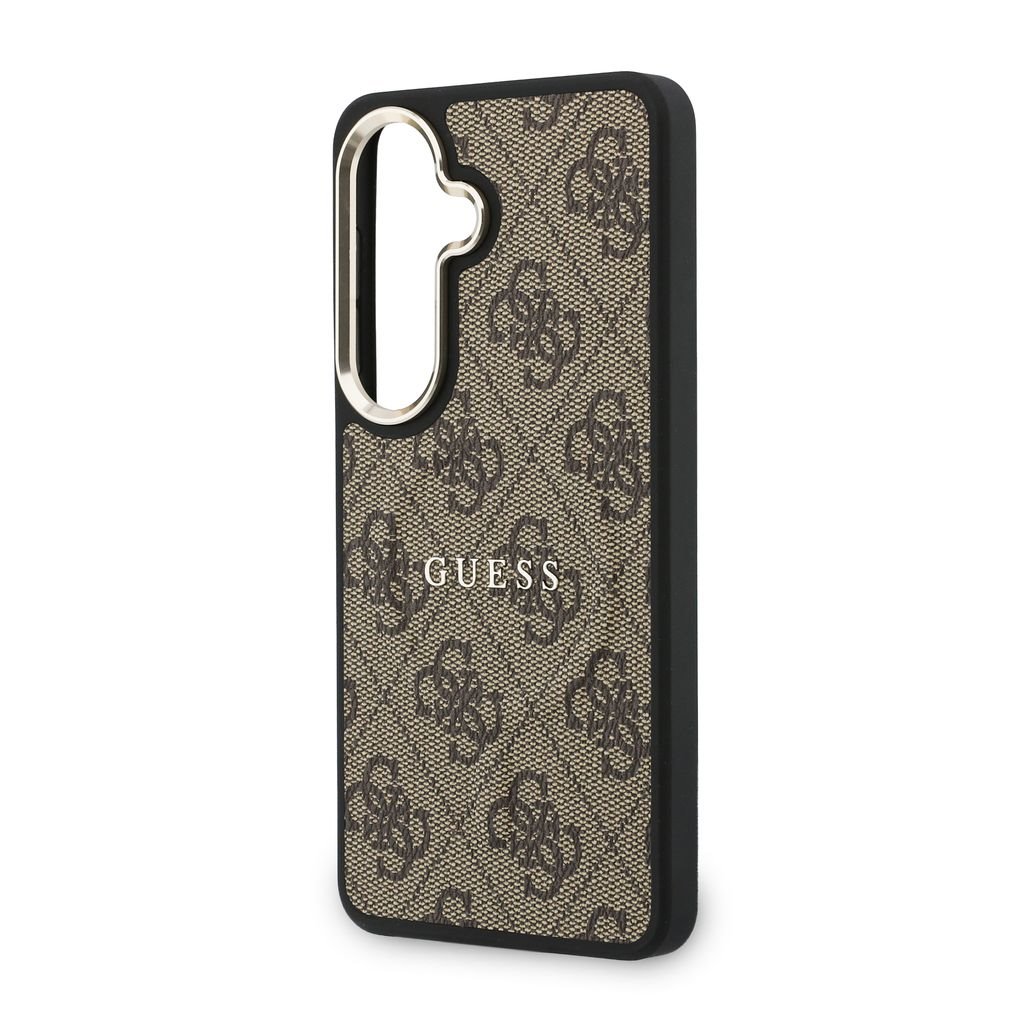 Guess PU Leather 4G Gold Frame Magnetic Zadní Kryt pro Samsung Galaxy S26 Brown