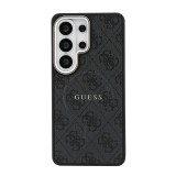 Guess PU Leather 4G Gold Frame Magnetic Zadní Kryt pro Samsung Galaxy S26 Ultra Black