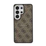Guess PU Leather 4G Gold Frame Magnetic Zadní Kryt pro Samsung Galaxy S26 Ultra Brown