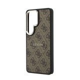 Guess PU Leather 4G Gold Frame Magnetic Zadní Kryt pro Samsung Galaxy S26 Ultra Brown