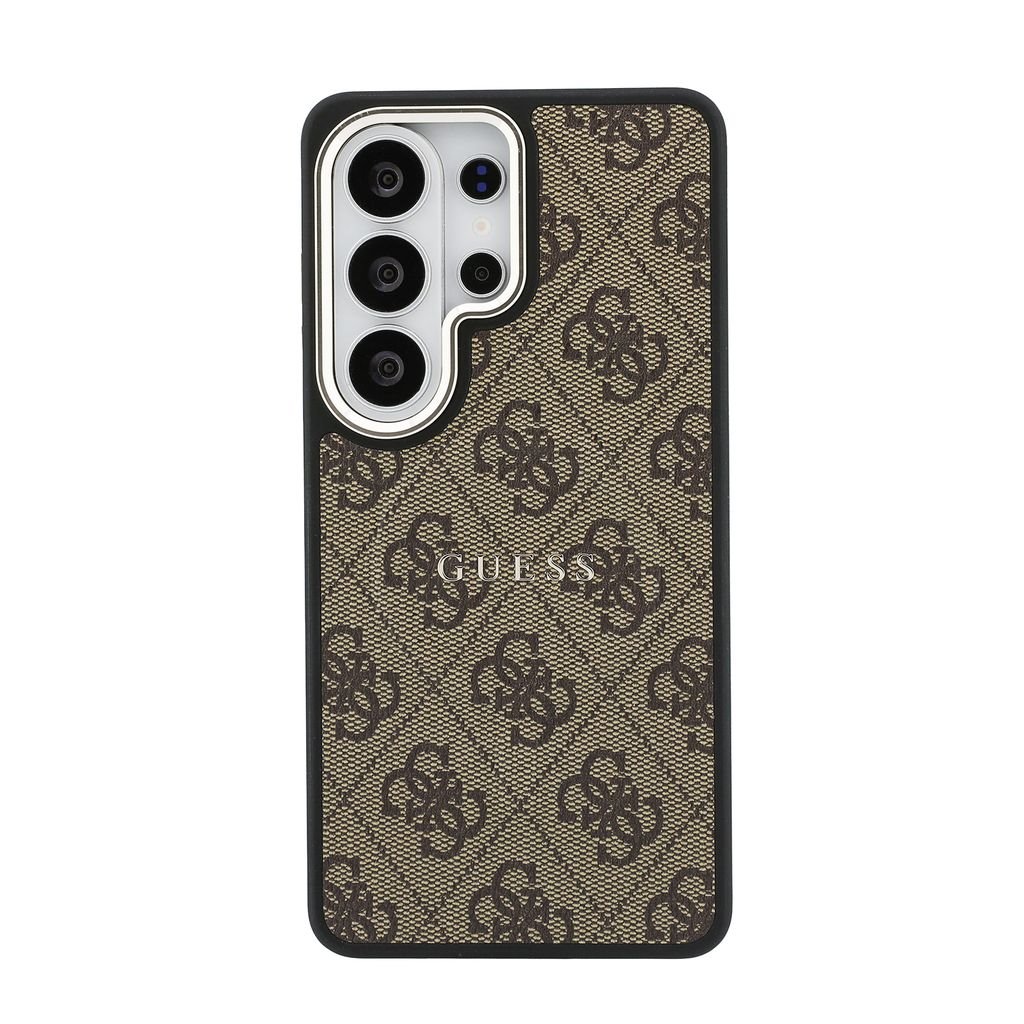 Guess PU Leather 4G Gold Frame Magnetic Zadní Kryt pro Samsung Galaxy S26 Ultra Brown