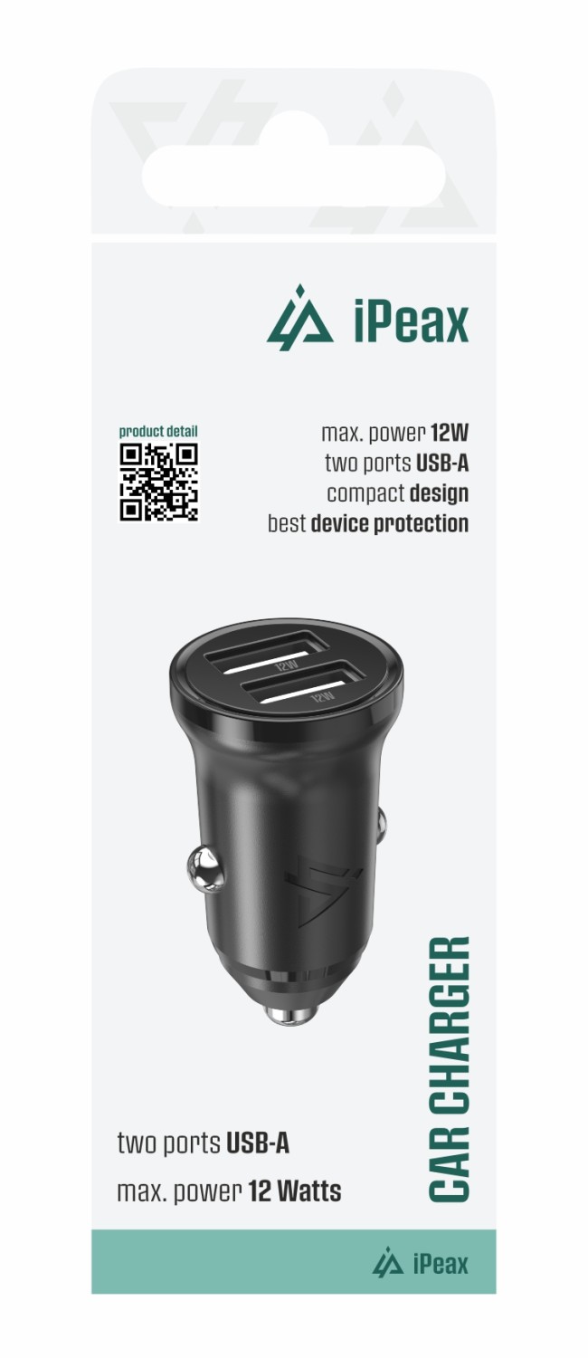iPEAX CL-01, 2,4A, 2x USB-A černá
