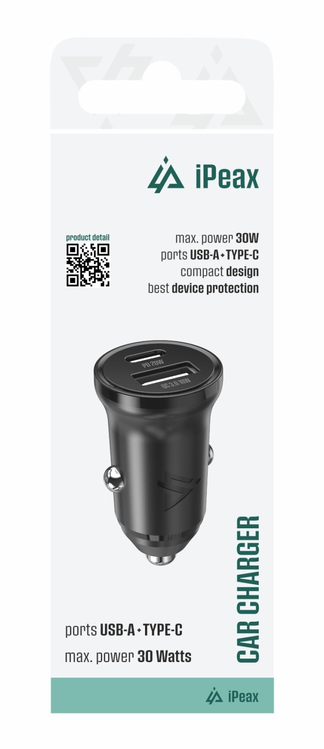 iPEAX CL-04, PD, 30W, USB-C + USB-A černá