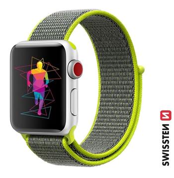 Swissten řemínek pro Apple Watch nylonový 38 / 40 / 41 mm, zářivě zelená