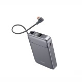 SWISSTEN POWER BANK MagSafe Qi2 10000 mAh 15W S INTEGROVANÝM KABELEM USB-C ČERNÁ