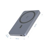 SWISSTEN POWER BANK FUSION 5000 mAh S NABÍJENÍM APPLE WATCH (kompatibilní s MagSafe) STŘÍBRNÁ