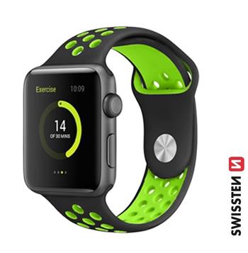 Swissten řemínek pro Apple Watch silikonový - sport 42 / 44 / 45 / 49 mm, černo zelená