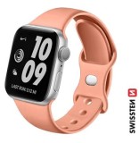Swissten řemínek pro Apple Watch silikonový 42 / 44 / 45 / 49 mm, oranžovo růžová