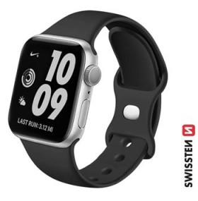 Swissten remienok pre Apple Watch silikónový 38/40 mm, čierna